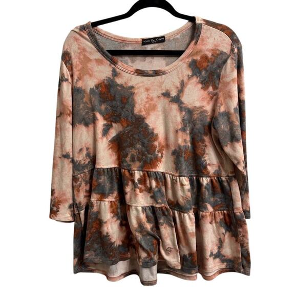 KIM & CAMI Ruffle Soft Sweatshirt Pullover Large - Picture 2 of 4